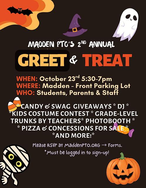 greet and treat flyer